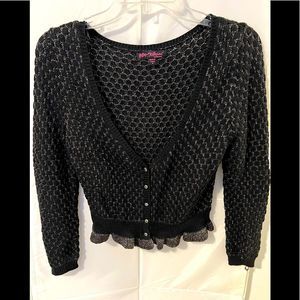 COPY - *Betsey Johnson* Good used condition crop top cardigan- black and silver…
